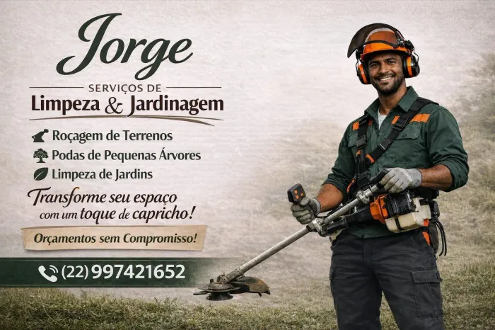Roçagem e Jardinagem Profissional - Limpeza de Terrenos e Quintais