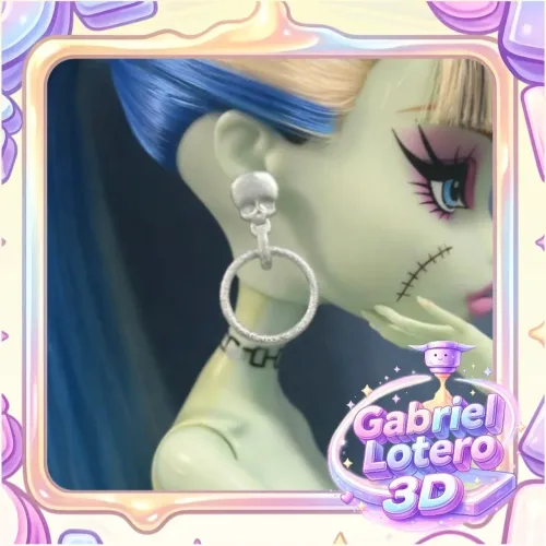 Brincos para a boneca Monster High Frankie 80 anos - impressão 3D