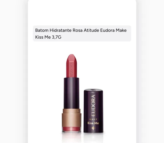 Batom Hidratante Rosa Atitude Eudora Make Kiss Me 3,7G