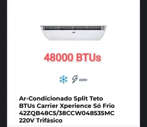 Ar Split Piso Teto 48000 BTUs + Nota + Garantia + Cartão 12x!!!