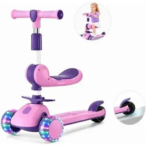 Patinete infantil 3 em 1 Rosa com roxo novinho sem uso