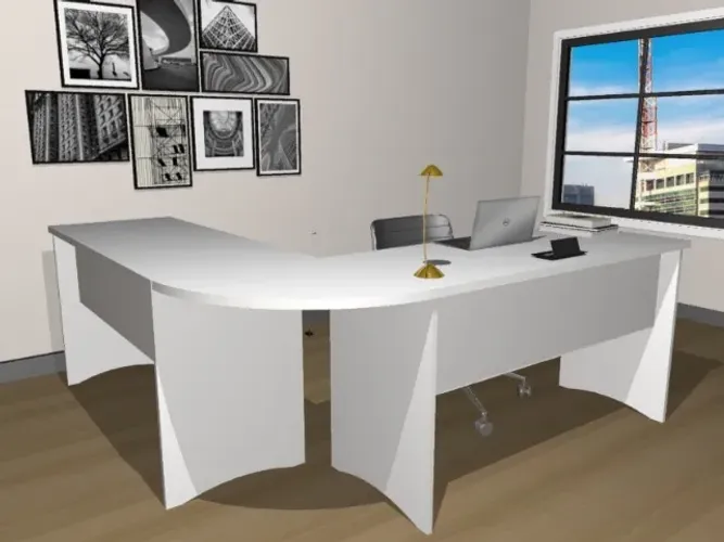 Mesa De Escritório Top White Office 4 Tomadas: L140cm x P60cm x A74cm