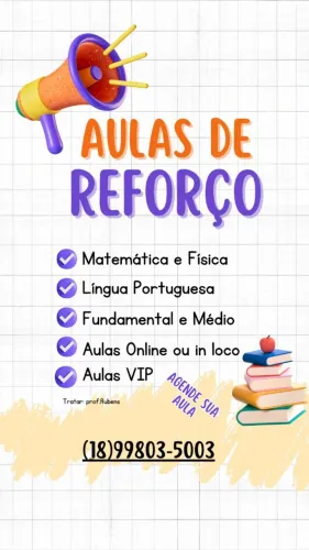 AULAS PARTICULARES DE MATEMÁTICA E LÍNGUA PORTUGUESA