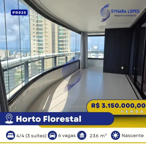 APARTAMENTO 236 M² | 4 QUARTOS | 3 SUÍTES | HORTO FLORESTAL | SALVADOR-BA