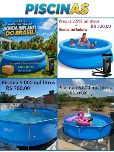 Piscinas Vários Tamanhos e Valores