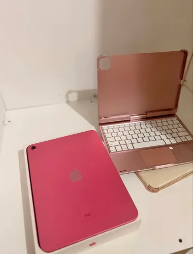iPad 10 rosa sem detalhes + Capa teclado