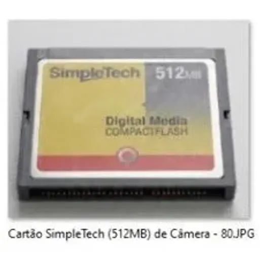 Cartão CompactFlash 512MB SimpleTech para Câmera Digital