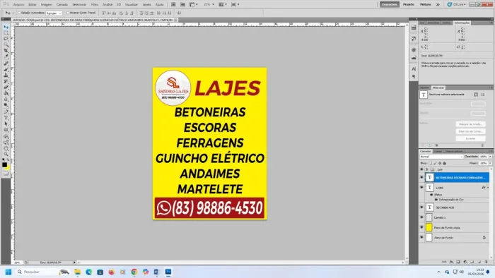 Trabalhamos com lajes. Escoras. Betoneiras 