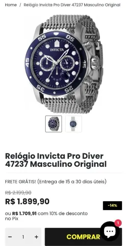 Relógio Invicta Estudo Trocas