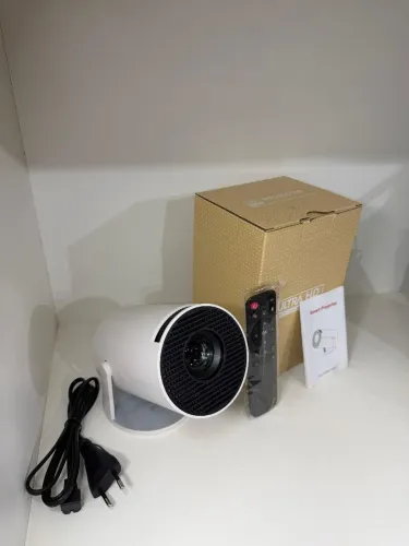 Mini Projetor Smart Android 11 4K HY300 Portátil Wi-Fi Bluetooth Branca