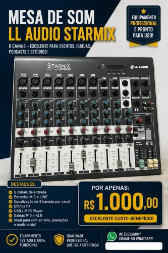 Mesa De Som Linha Starmix Xms Xms1002d 8 Canais Bivolt