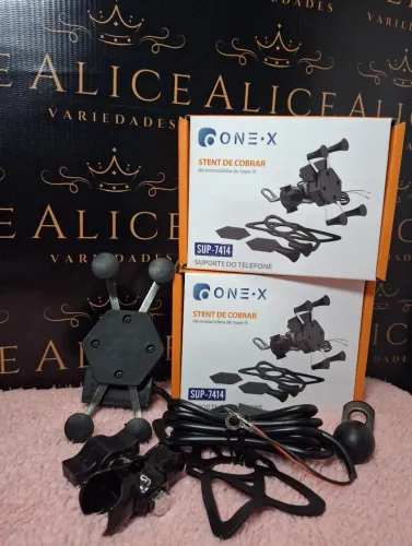 Suporte de celular para moto com carregador USB 