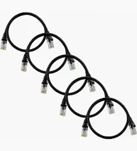 Kit 10x Patch Cord Cat5 Preto 0,5 Metro Seclan CY5128 - Cabo de Rede RJ45