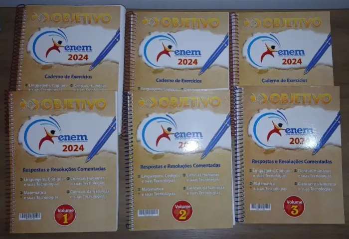 Cadernos de exercícios ENEM do cursinho OBJETIVO 2024