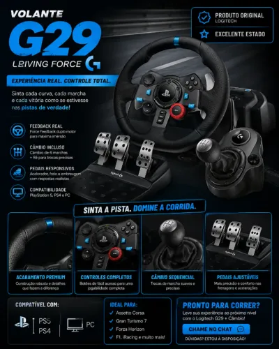 Volante Logitech G29 completo