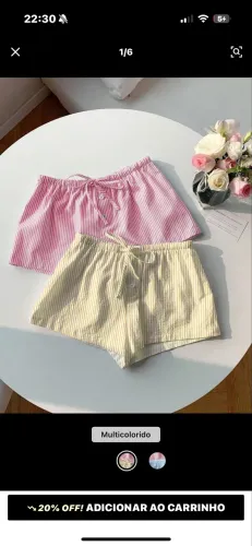 2 shorts listrados SHEIN