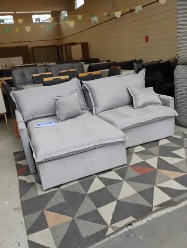 Sofá linho cinza 1,90m 3 lugares