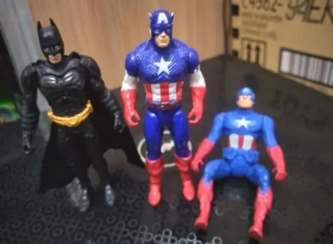 3 Figuras de Ação Super Heróis 10cm. Escala GiJoe.