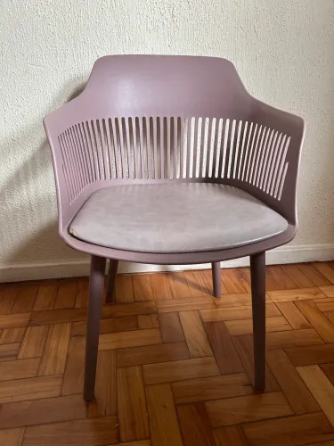 2 Cadeiras Tok&Stok Rosa Blush com Almofada ? Design Moderno