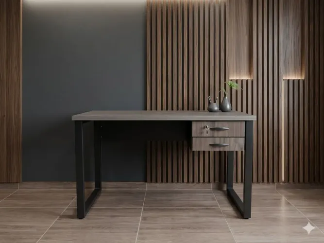 Mesa reta 120x60 com gavetas Pés Quadrado Entregamos com frete