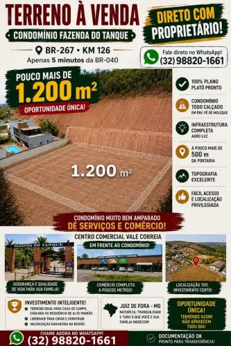 RUA PRINCIPAL DO CONDOMÍNIO FAZENDA DO TANQUE ABAIXO DO PREÇO DE MERCADO
