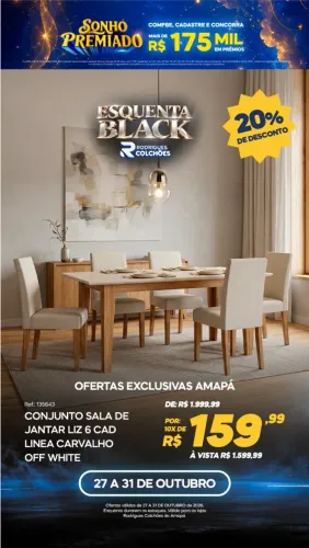 Esquenta Black na loja Rodrigues colchões
