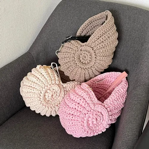 bolsa concha de crochê LEIA A LEGENDA