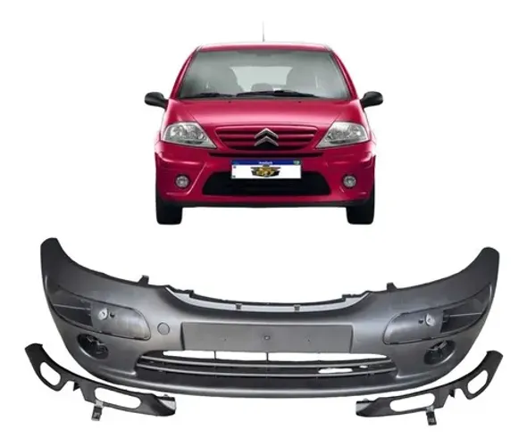 Parachoque Dianteiro Citroën C3 2003 A 2008 Com Furo  Preto
