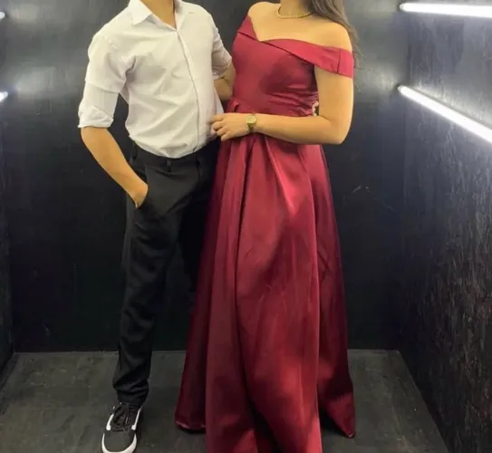 Vestido Longo de Festa Marsala