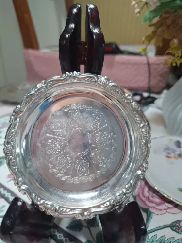Antigo Pratinho Decorativo Sheridan Silverplated 10cm - Vintage Americano