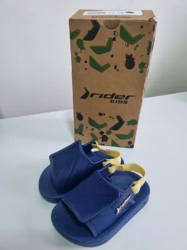 chinelo slide bebê rider azul tamanho 17/18