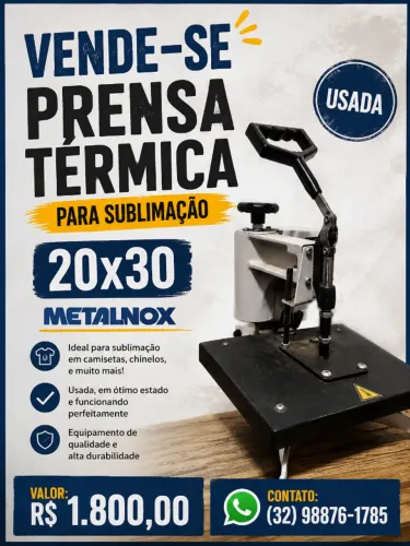 Prensa térnica 20x30 para sublimação