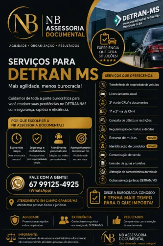 Serviços no DETRAN MS | Recursos de Multas | Identificação de Condutor Transferência 