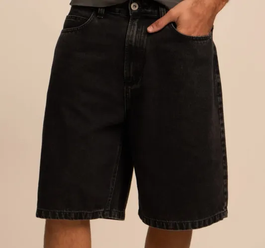 Bermuda baggy jeans black 