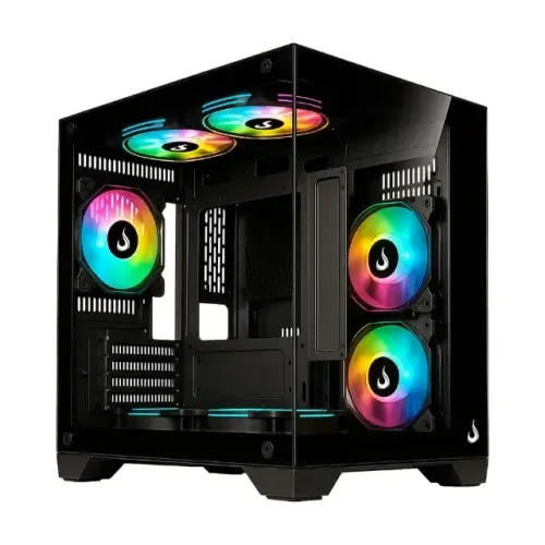 Gabinete Gamer Rise Mode Galaxy Glass M Mini, M-ATX, Vidro Temperado, Sem Fans, Preto