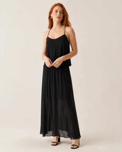 Vestido preto longo Get Girls tamanho 38