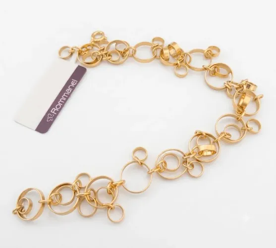 NOVA Semijoia Rommanel Pulseira Banhada Ouro 18k -  Original