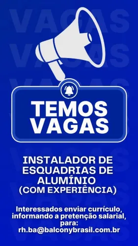 Instalador de Esquadrias de Alumínio com experiência
