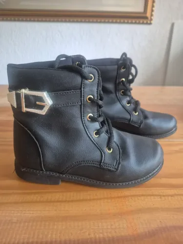 Bota infantil preta, coturno n°29