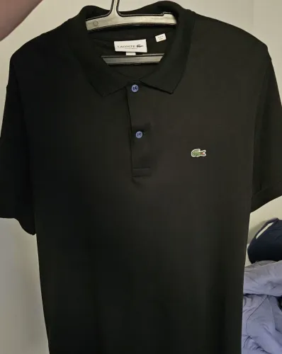 Polo Lacoste Preta Algodão Pima