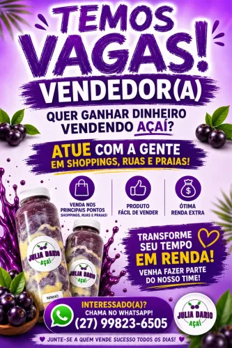 VENDEDOR(A) DE AÇAÍ NA GARRAFINHA