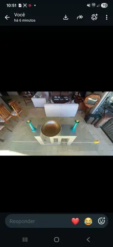 Mesa jantar vidro com pes madeira