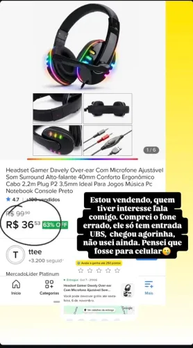 Fone gamer para pc