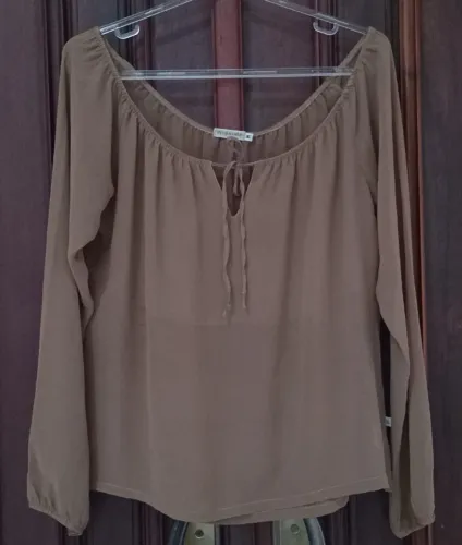 Blusas batinha transparente feminina USADA tamanho M Marrom Disparate