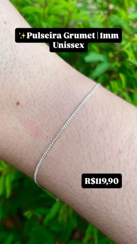Pulseira Grumet 1mm | Unissex Prata 925