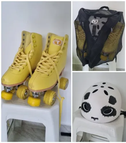 KIT Patins Traxart Quad 36 + Capacete + Mochila + BRINDES