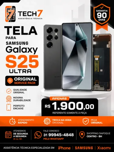 Tela Samsung Galaxy S25 Ultra Original Service Pack com Garantia