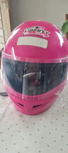 Capacete infantil rosa tamanho 54
