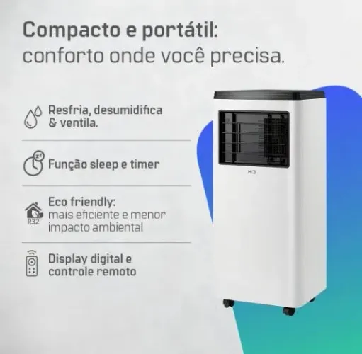 Ar-Condicionado Portátil HQ 10.500 BTUs 110V - Pouquíssimo Uso