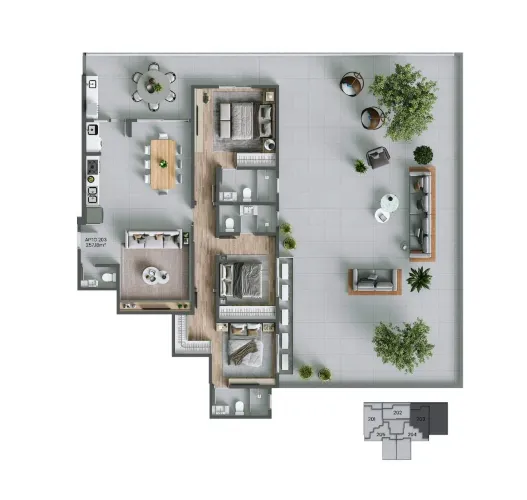 Venda | Apartamento Garden 3 suítes + 2 vagas